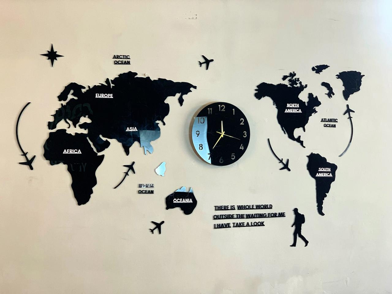 WORLD MAP WALL CLOCK – Premium Quality