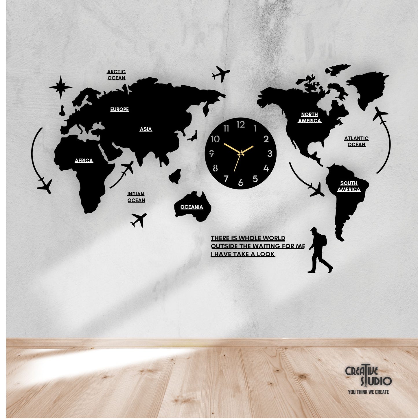 WORLD MAP WALL CLOCK – Premium Quality